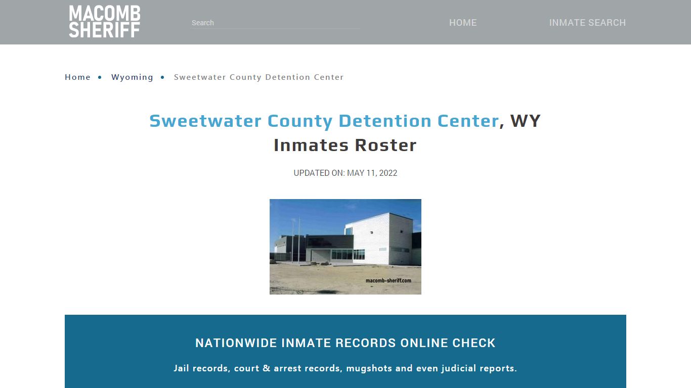 Sweetwater County Detention Center, WY Jail Roster, Name ...